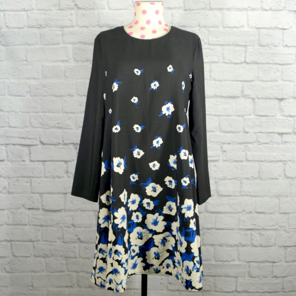 CeCe Long Sleeve Floral Shift Dress